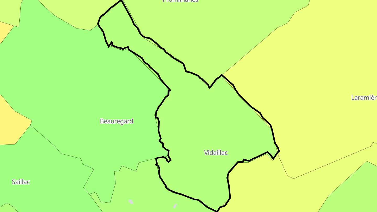 Carte des prix de l'immobilier Vidaillac