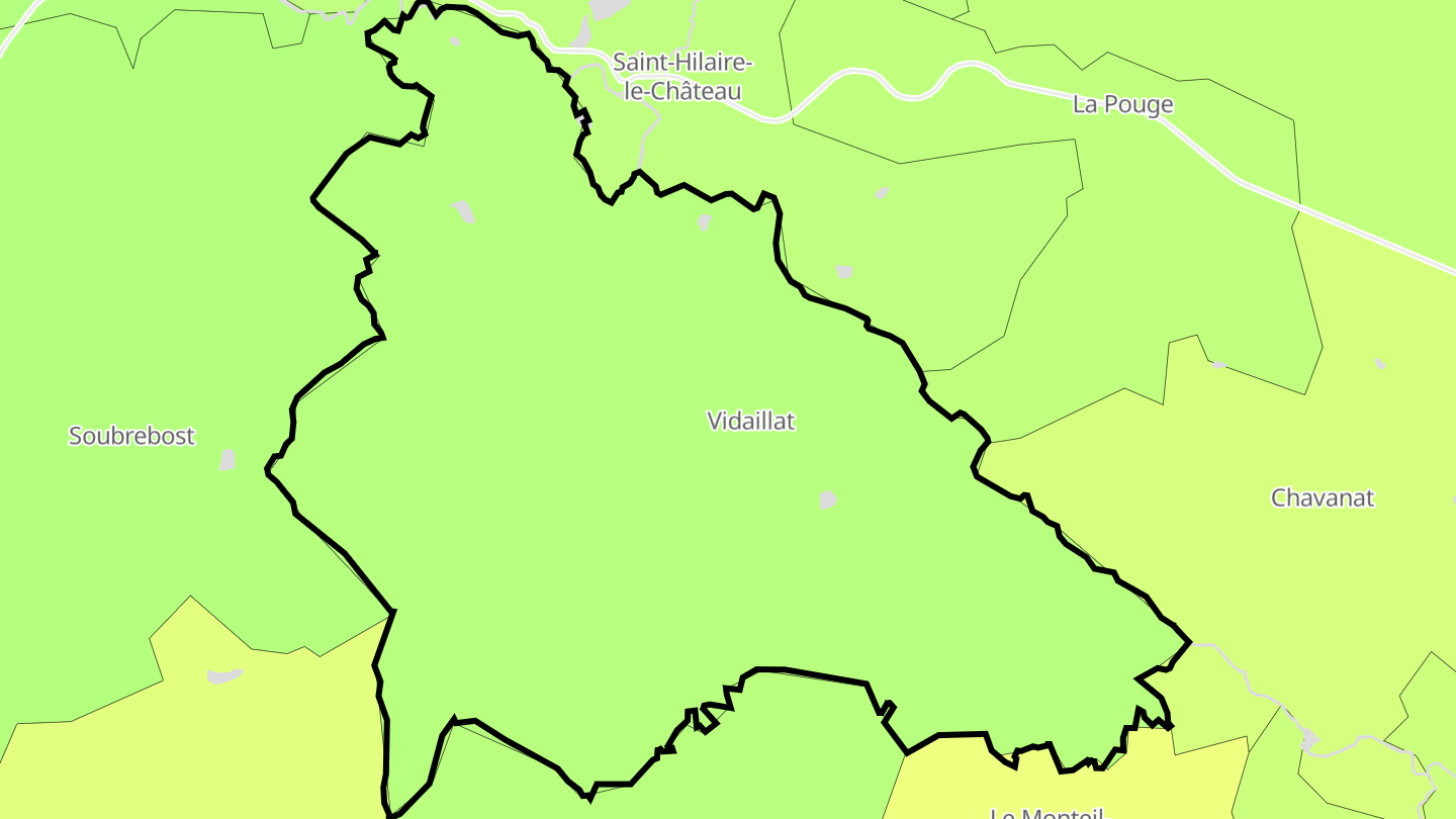 Carte des prix de l'immobilier Vidaillat