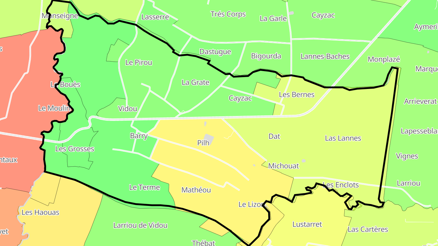 Carte des prix de l'immobilier Vidou