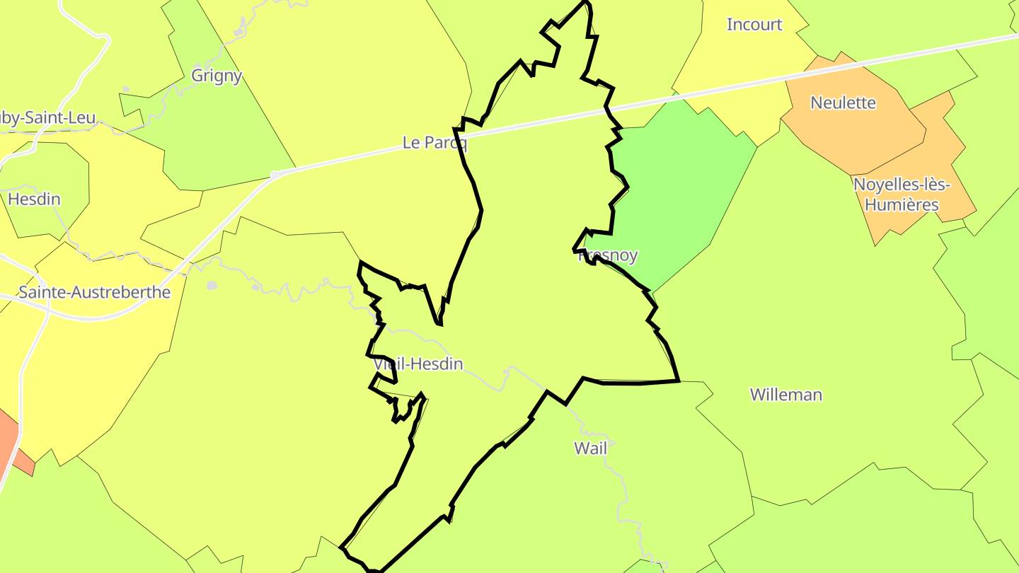 Carte des prix de l'immobilier Vieil-Hesdin