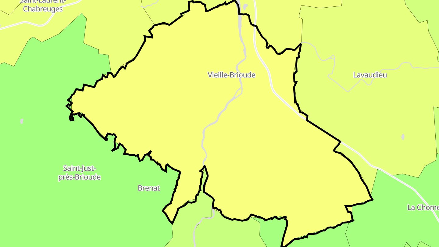 Carte des prix de l'immobilier Vieille-Brioude