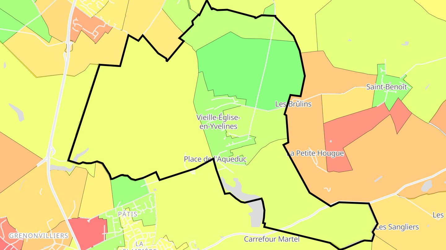 Carte des prix de l'immobilier Vieille-Église-en-Yvelines