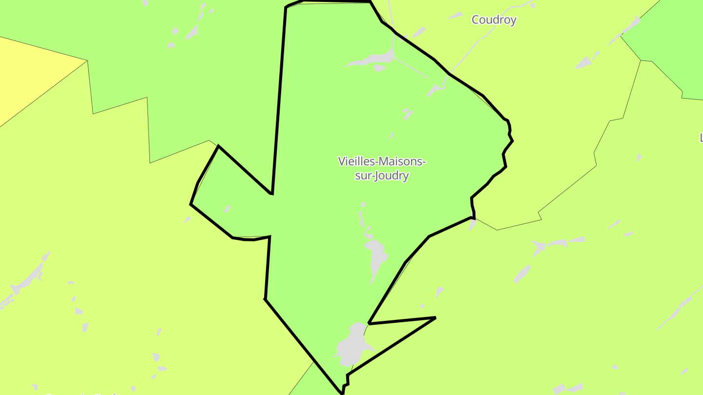 Carte des prix de l'immobilier Vieilles-Maisons-sur-Joudry