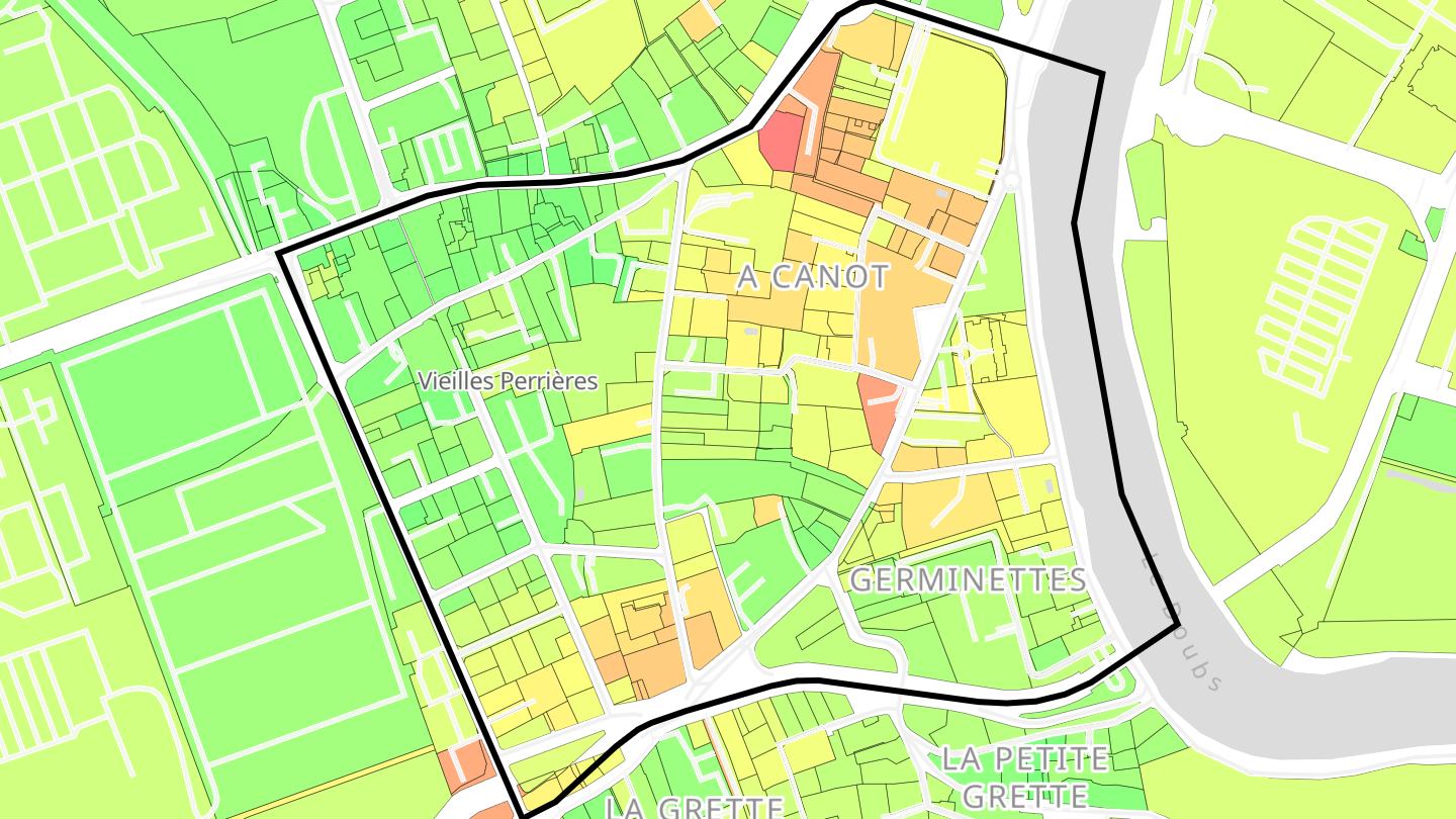 Carte des prix de l'immobilier Vieilles Perrières