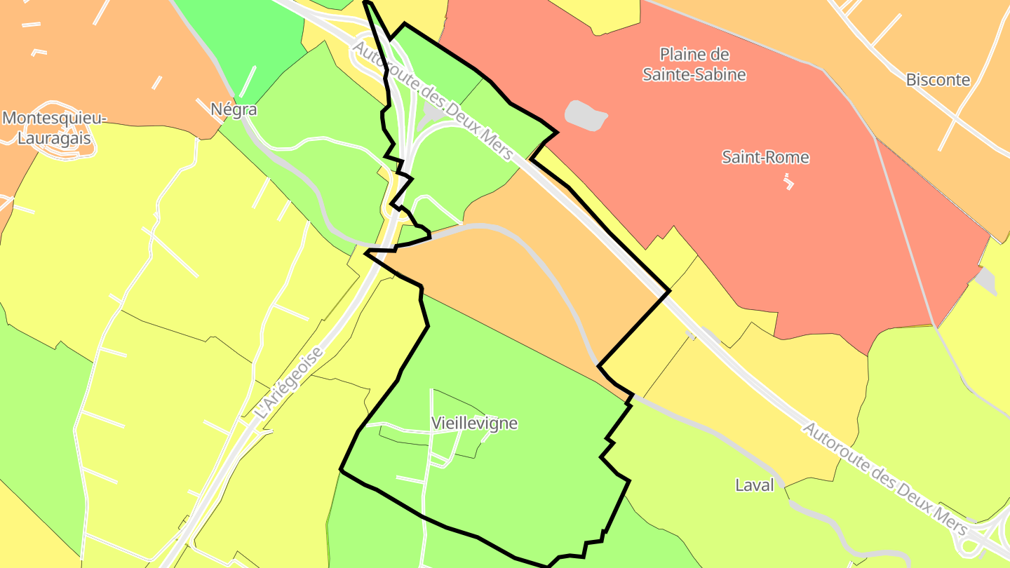 Carte des prix de l'immobilier Vieillevigne