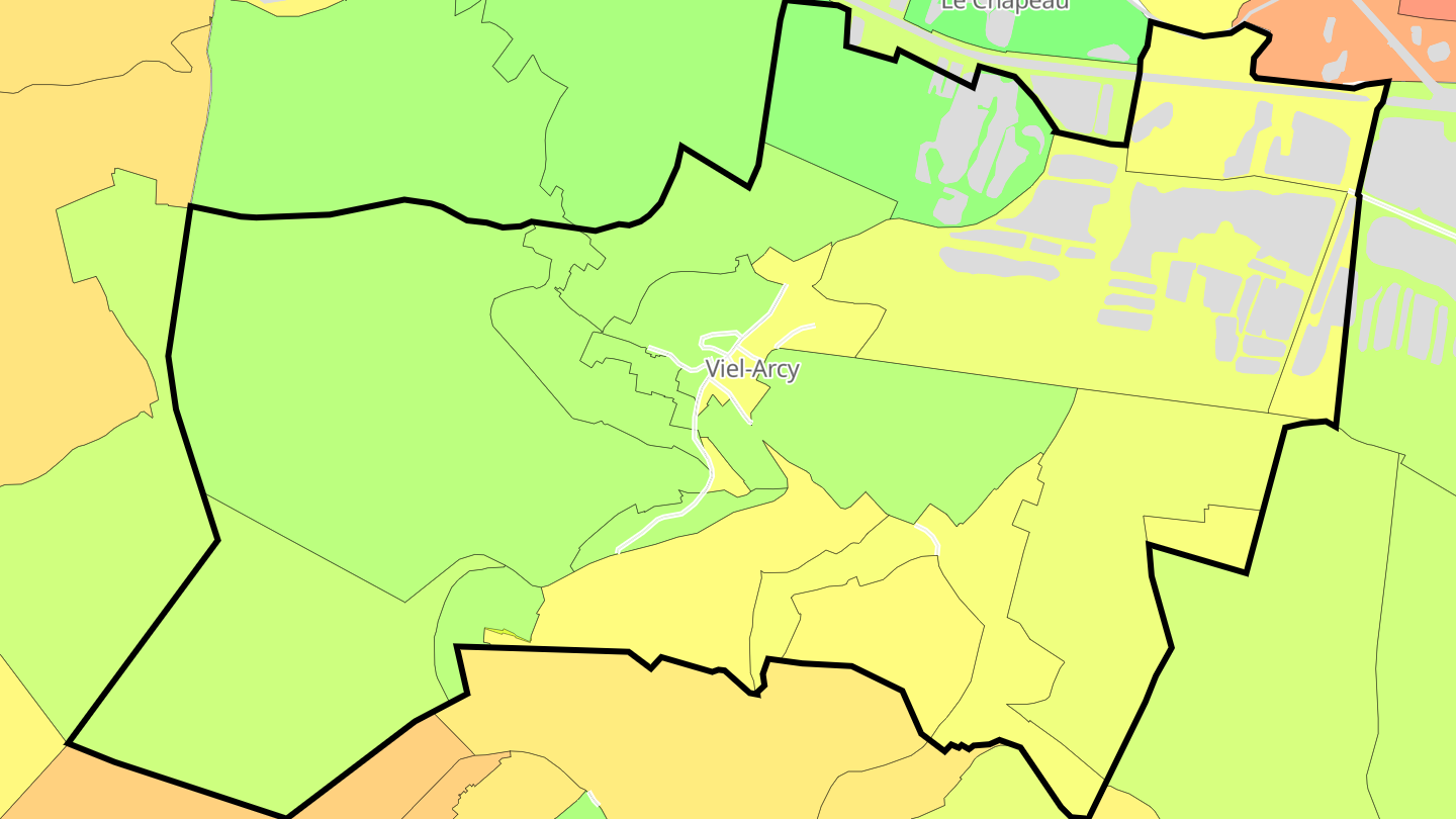 Carte des prix de l'immobilier Viel-Arcy