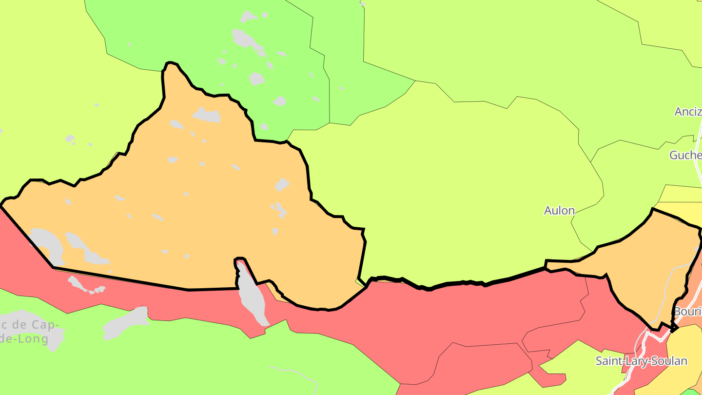 Carte des prix de l'immobilier Vielle-Aure