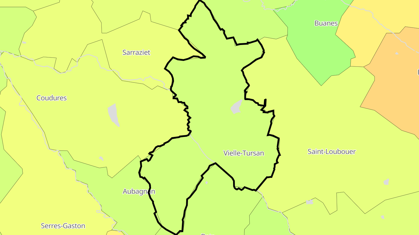 Carte des prix de l'immobilier Vielle-Tursan