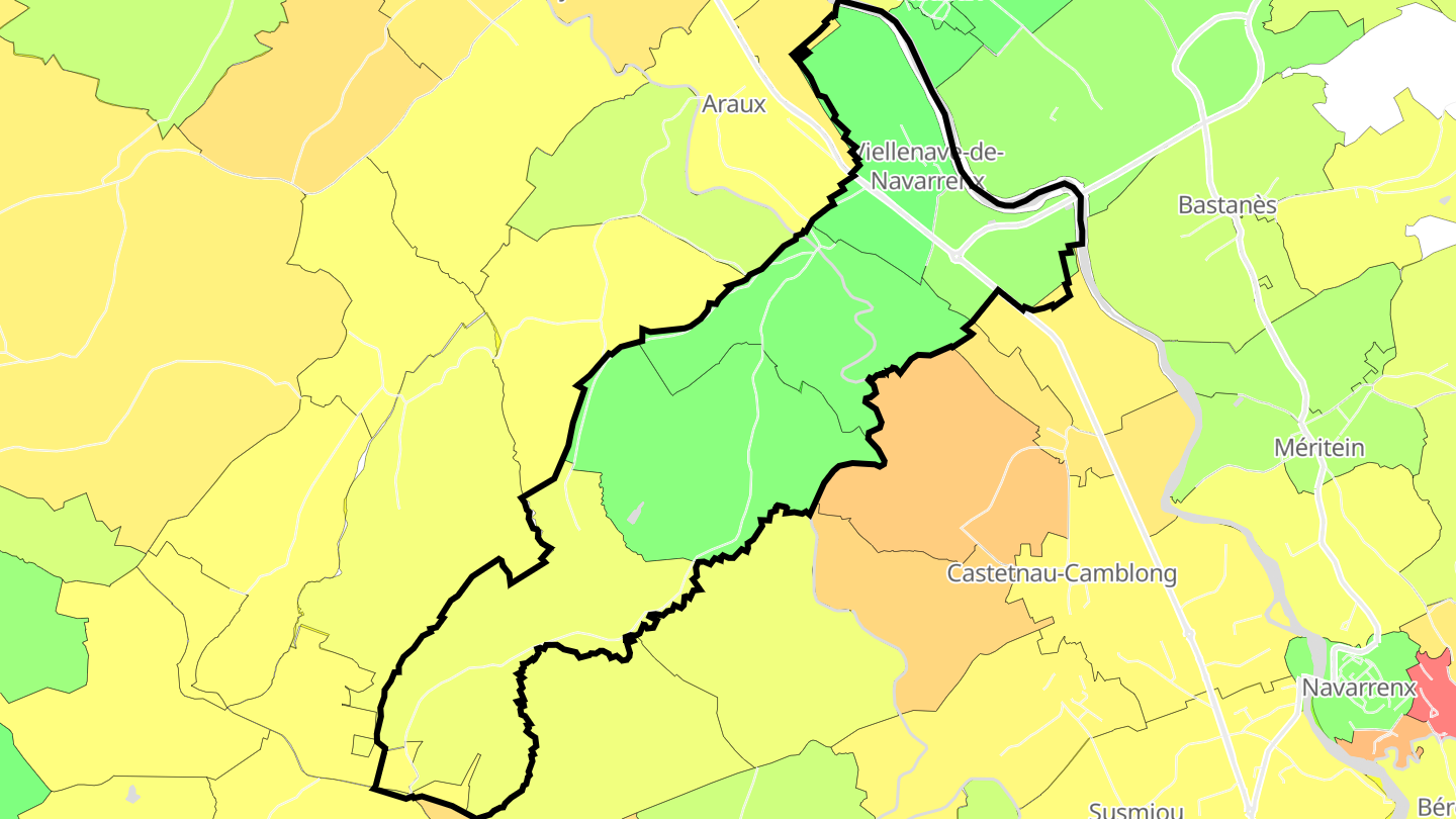 Carte des prix de l'immobilier Viellenave-de-Navarrenx