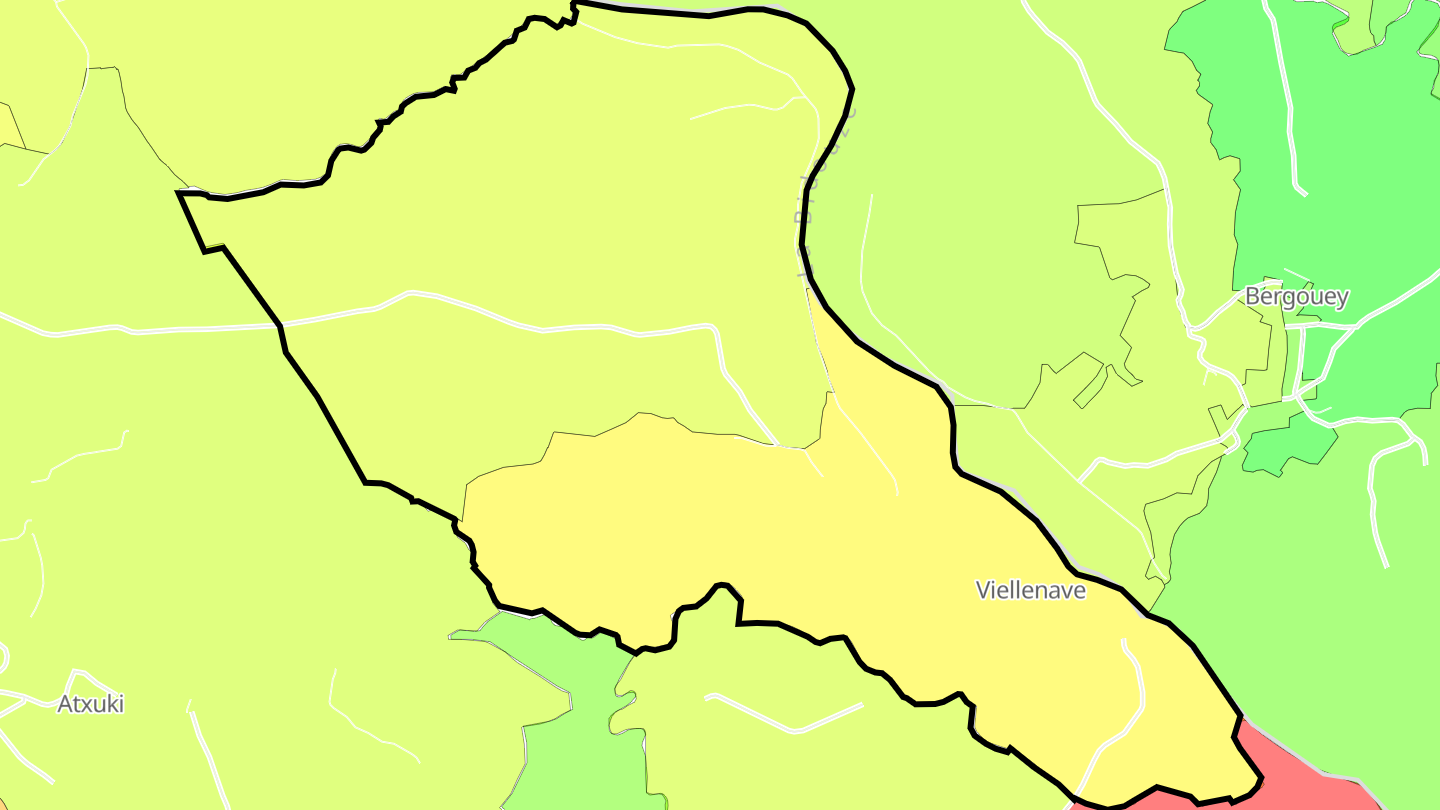 Carte des prix de l'immobilier Viellenave-sur-Bidouze