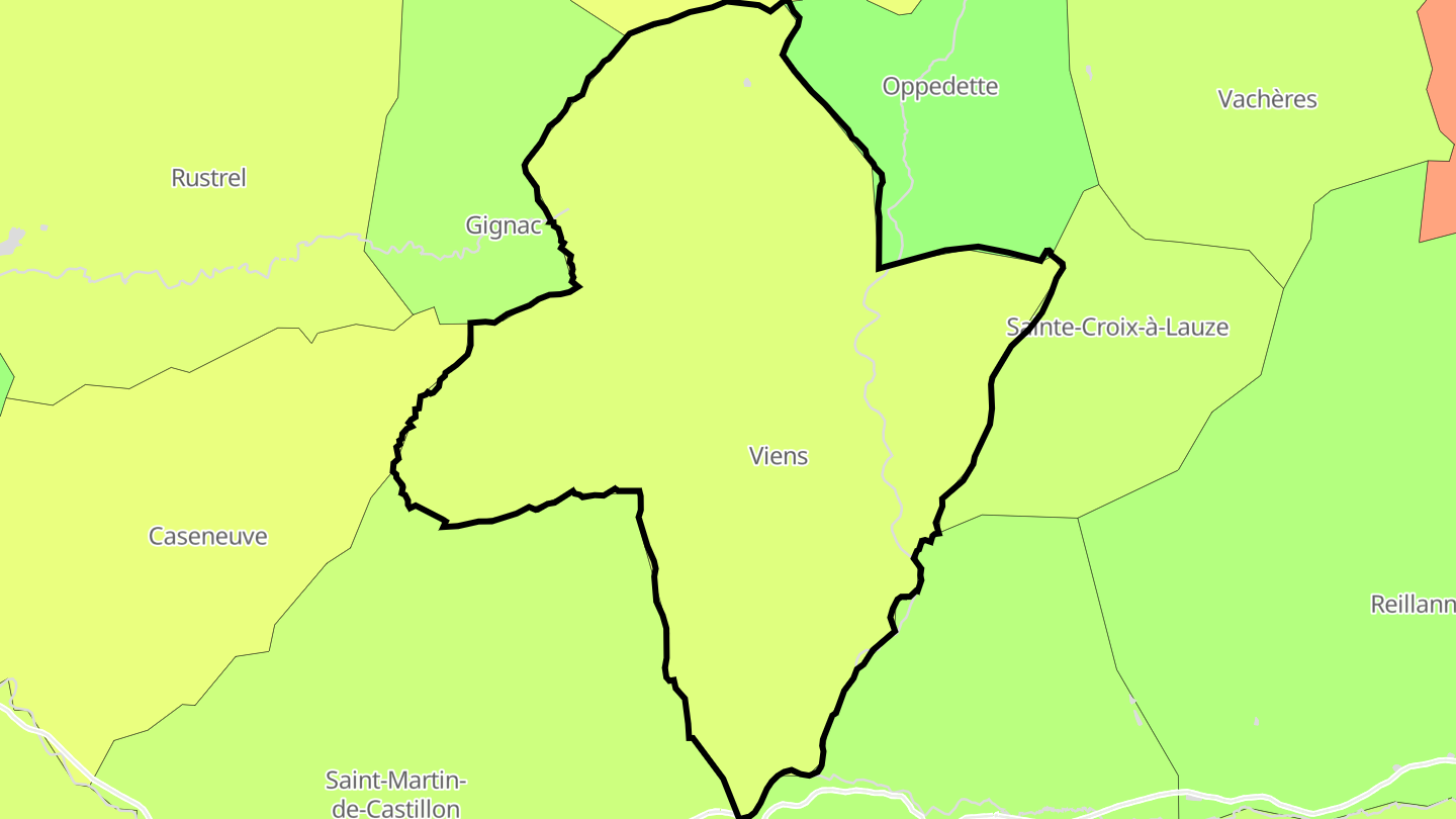 Carte des prix de l'immobilier Viens