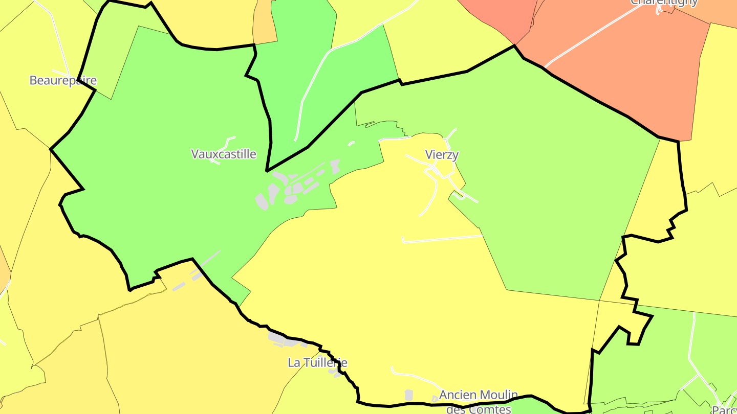 Carte des prix de l'immobilier Vierzy