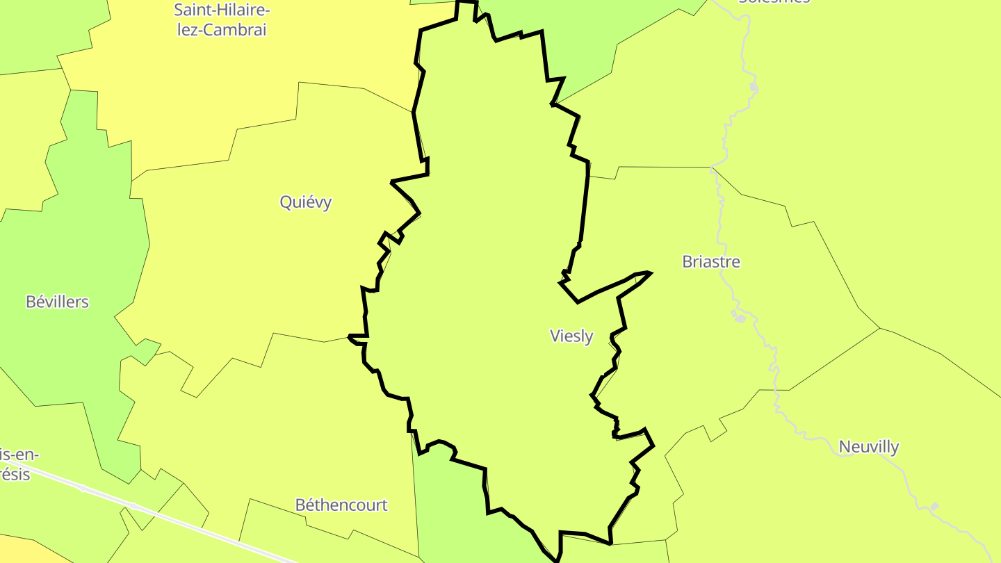 Carte des prix de l'immobilier Viesly