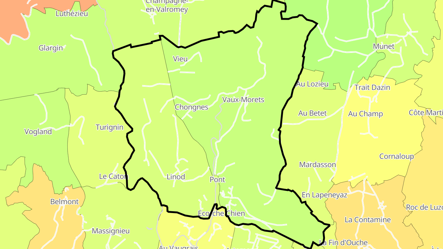 Carte des prix de l'immobilier Vieu