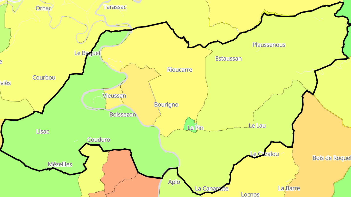 Carte des prix de l'immobilier Vieussan