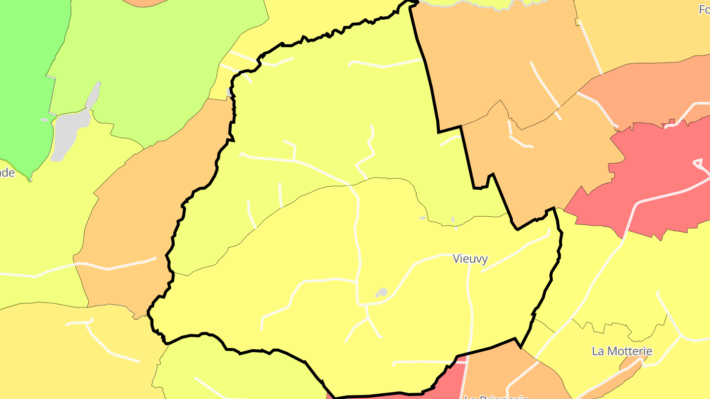 Carte des prix de l'immobilier Vieuvy