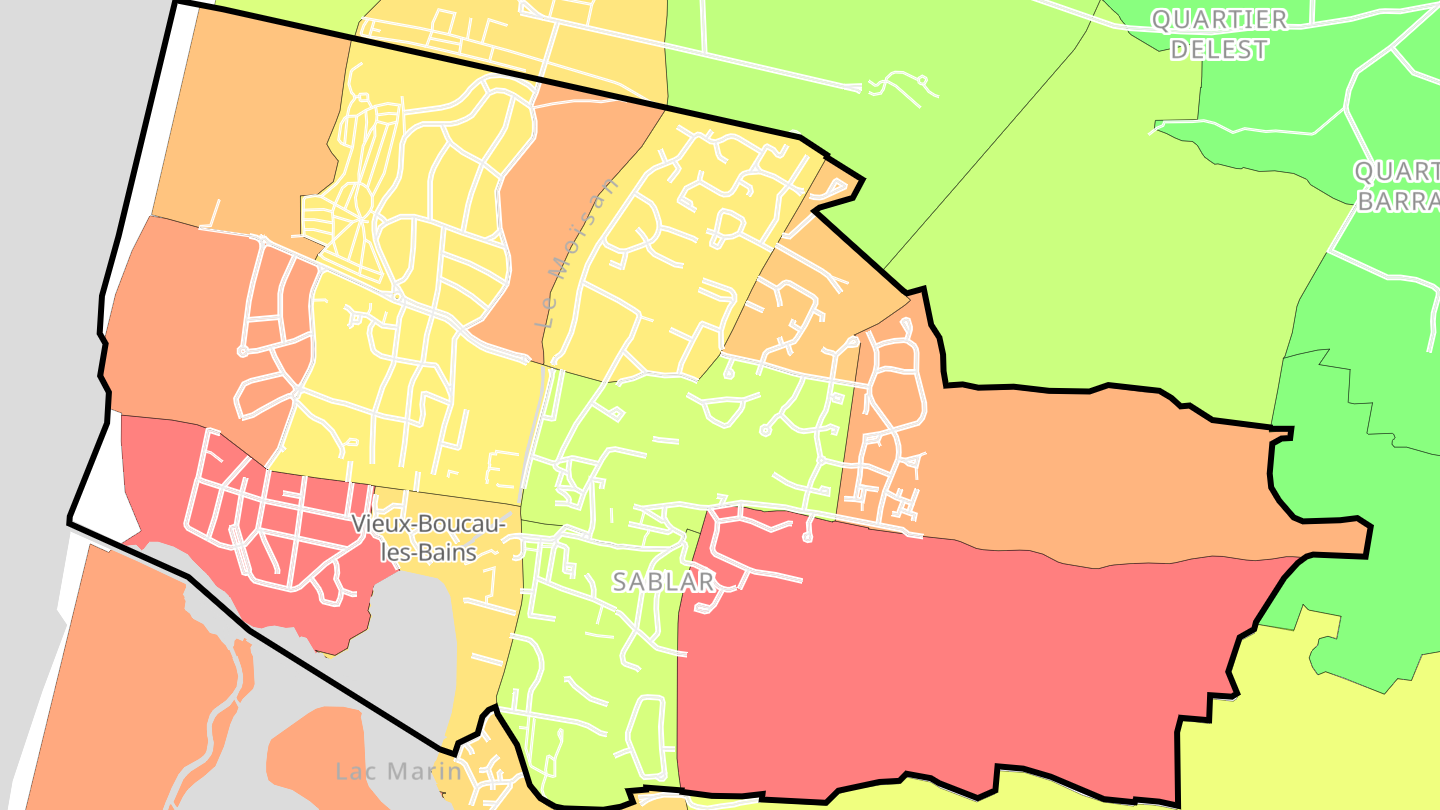 Carte des prix de l'immobilier Vieux-Boucau-les-Bains