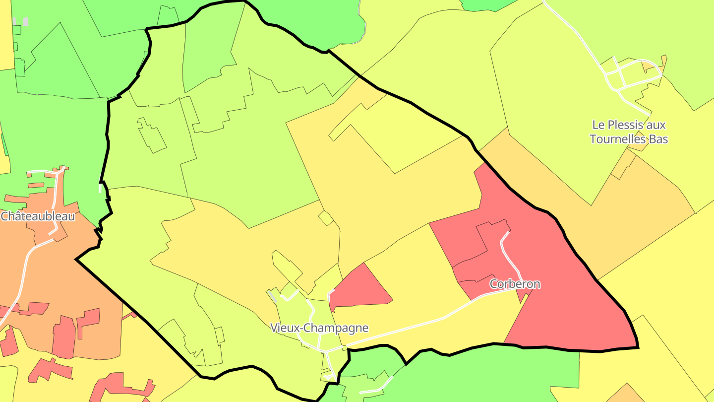 Carte des prix de l'immobilier Vieux-Champagne