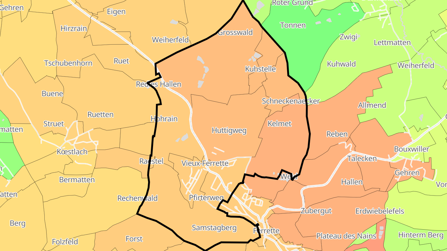 Carte des prix de l'immobilier Vieux-Ferrette