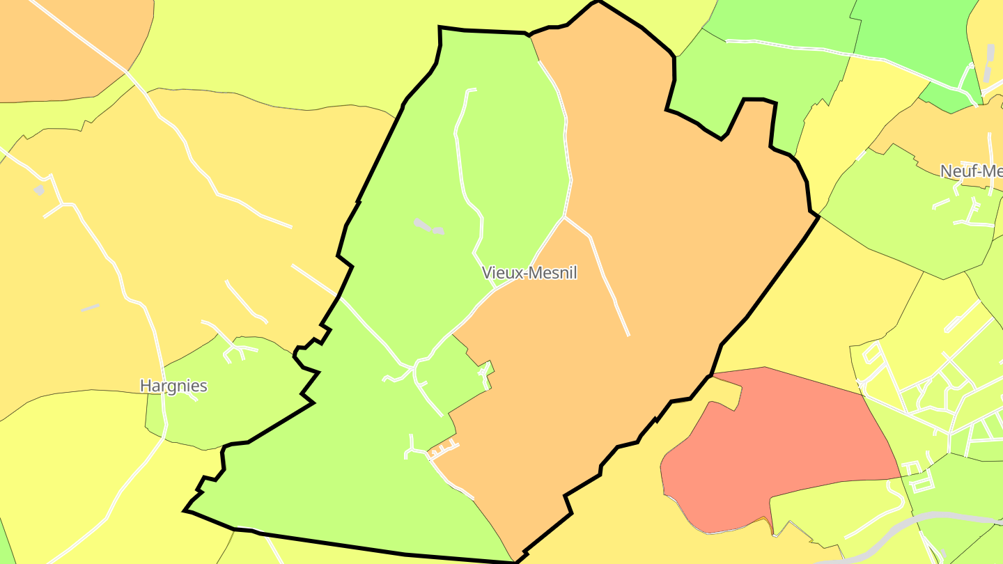 Carte des prix de l'immobilier Vieux-Mesnil