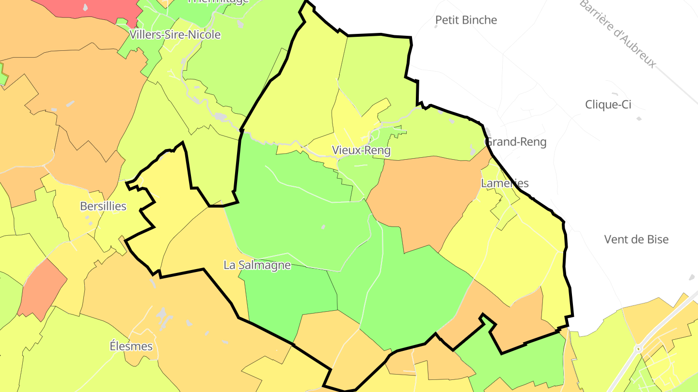 Carte des prix de l'immobilier Vieux-Reng