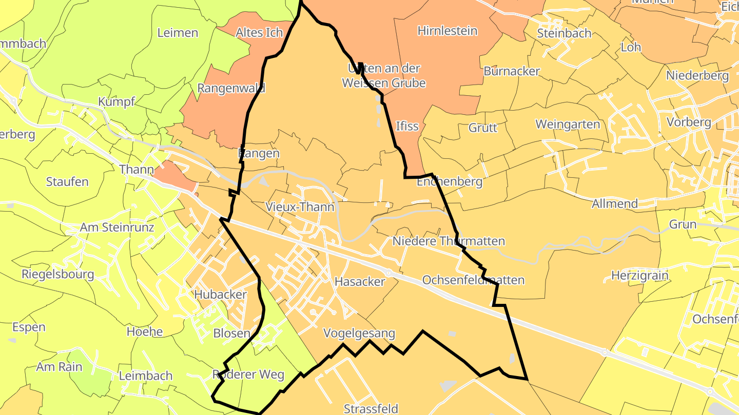 Carte des prix de l'immobilier Vieux-Thann