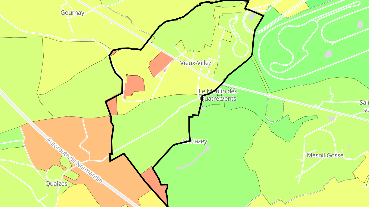 Carte des prix de l'immobilier Vieux-Villez