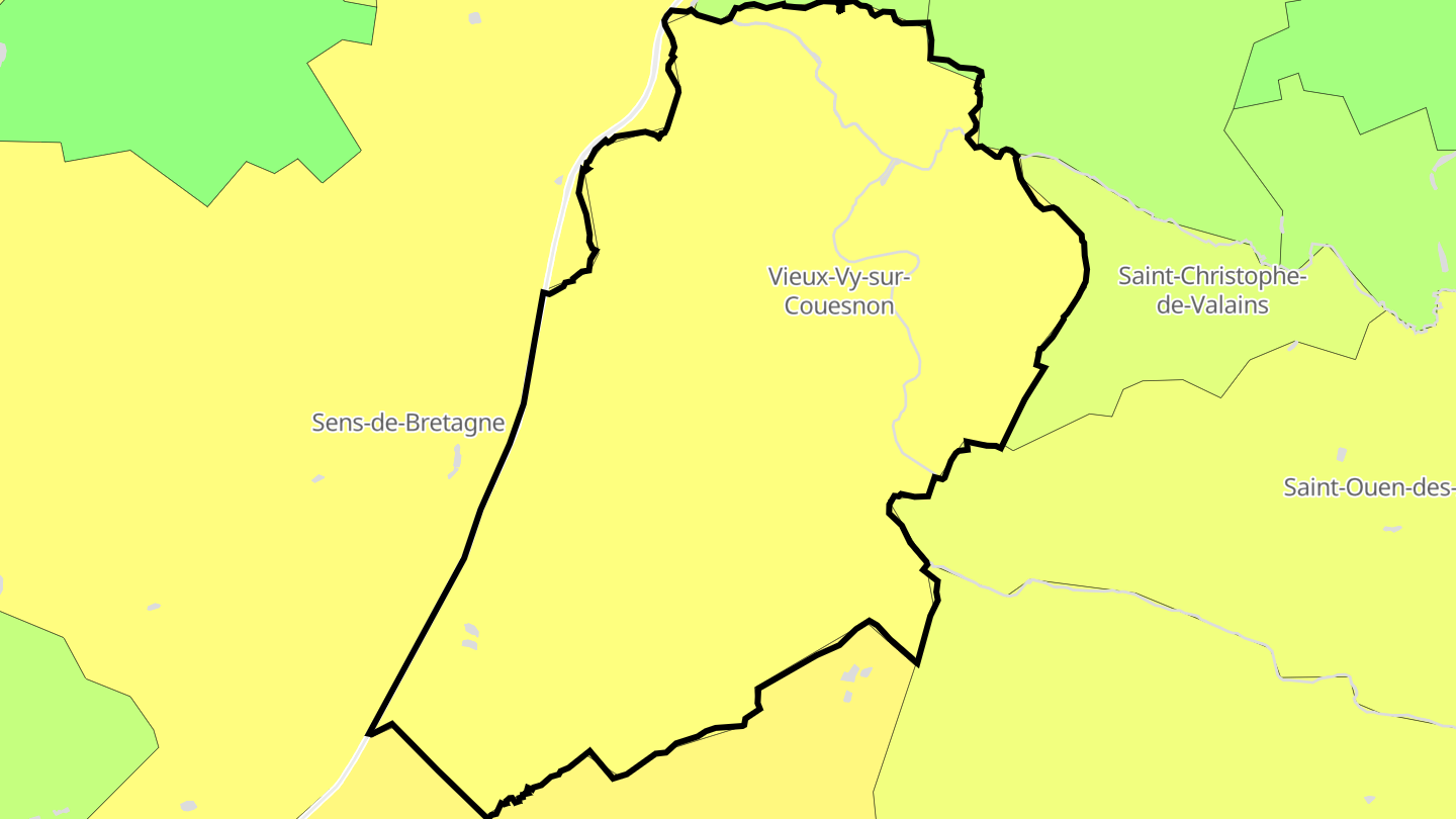 Carte des prix de l'immobilier Vieux-Vy-sur-Couesnon
