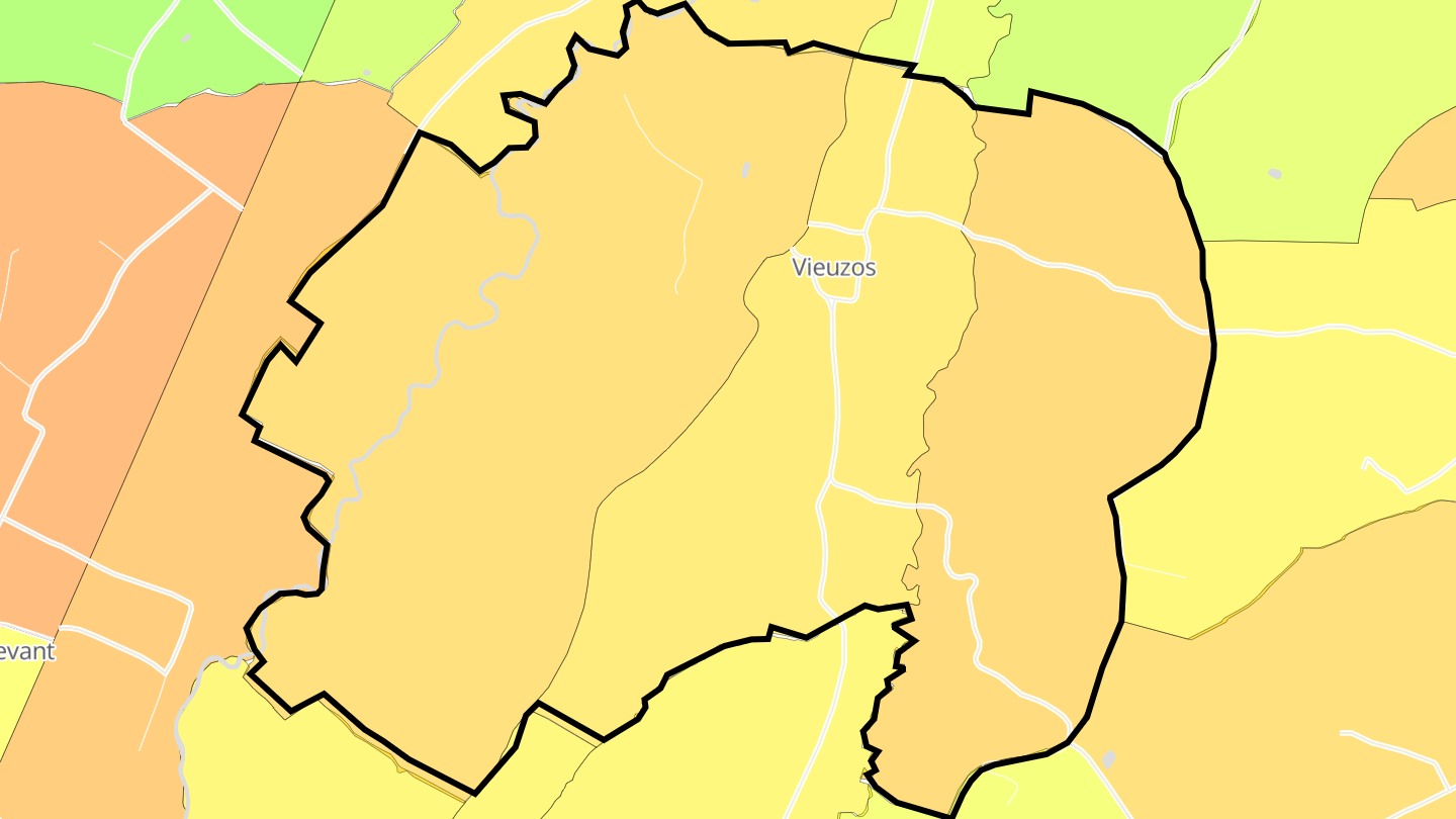 Carte des prix de l'immobilier Vieuzos