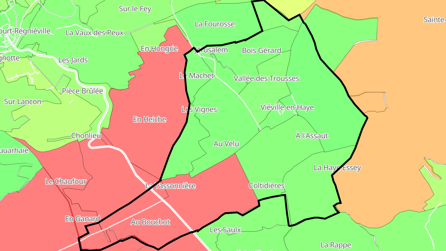 Carte des prix de l'immobilier Viéville-en-Haye