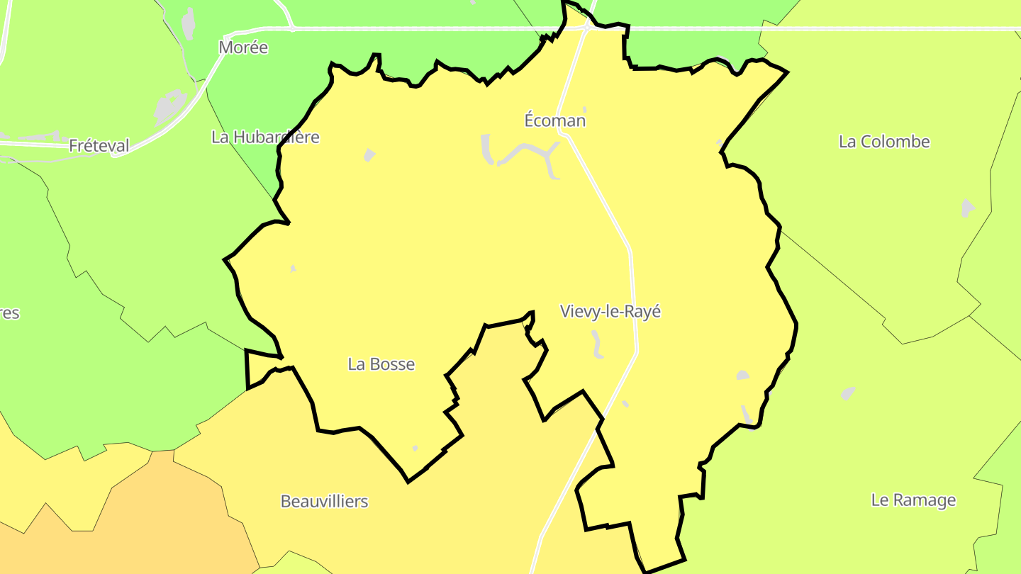 Carte des prix de l'immobilier Vievy-le-Rayé