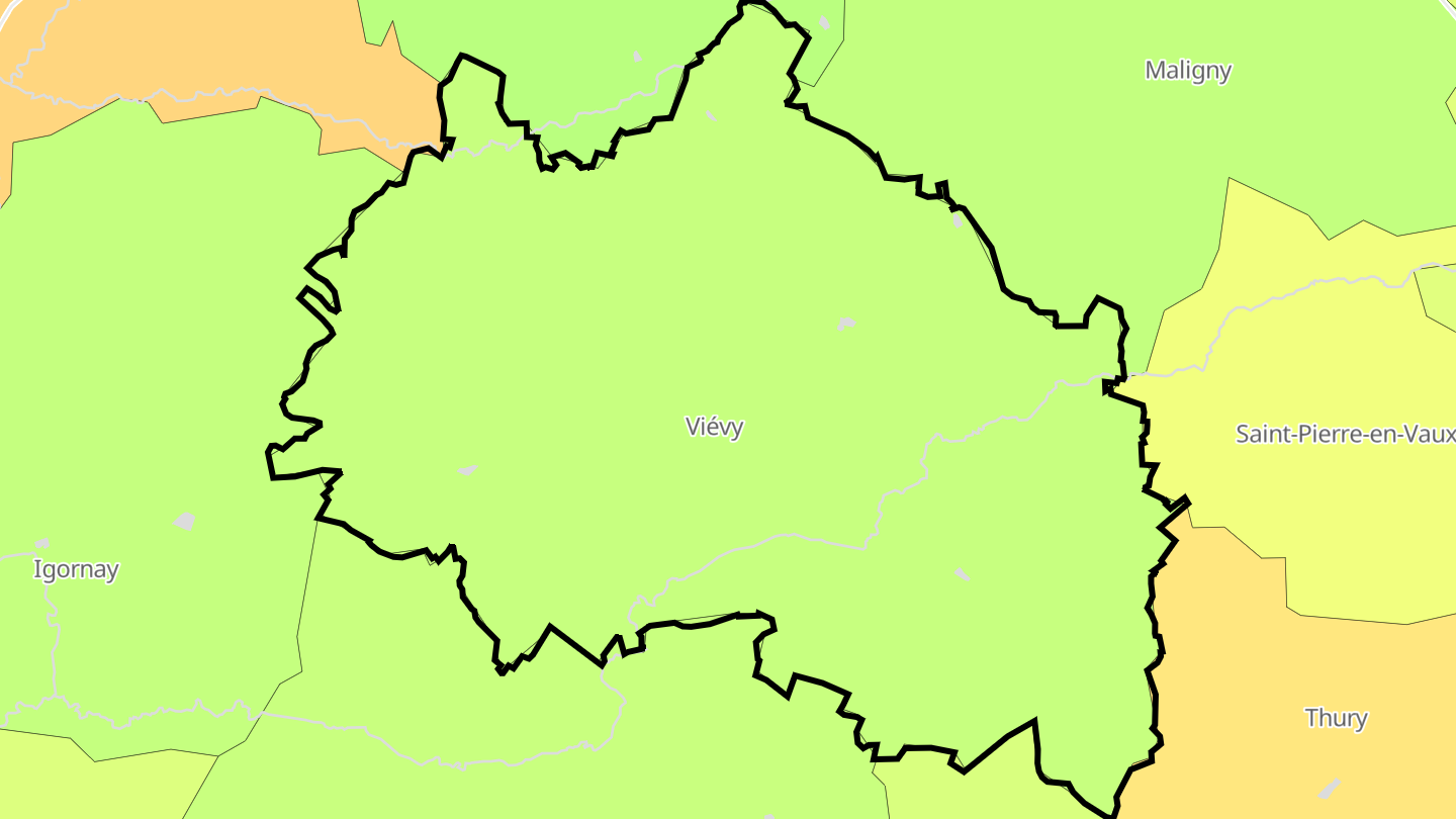 Carte des prix de l'immobilier Viévy