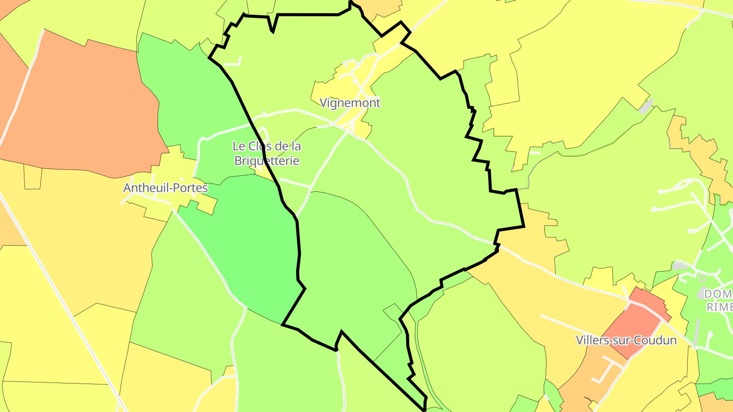 Carte des prix de l'immobilier Vignemont