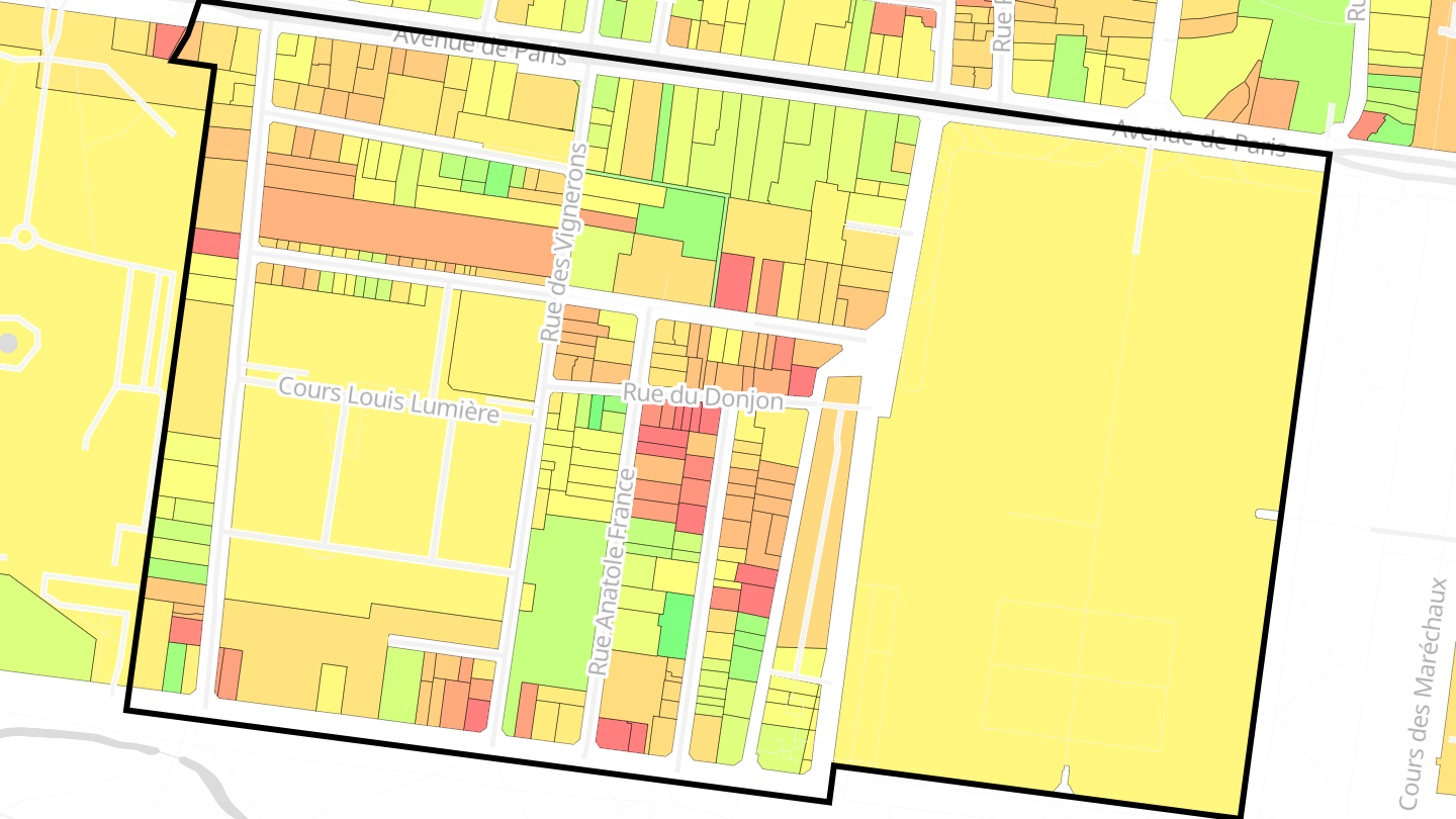 Carte des prix de l'immobilier Vignerons