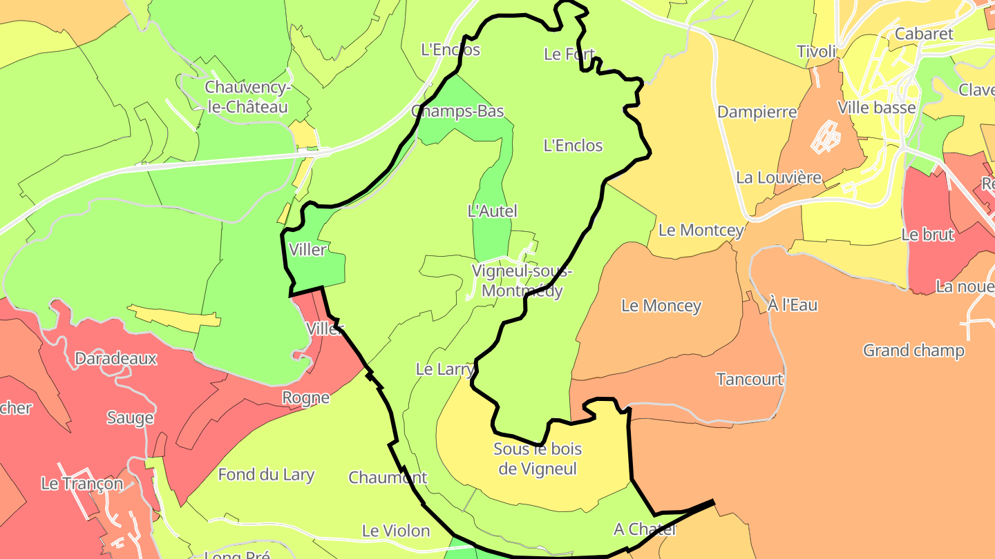 Carte des prix de l'immobilier Vigneul-sous-Montmédy