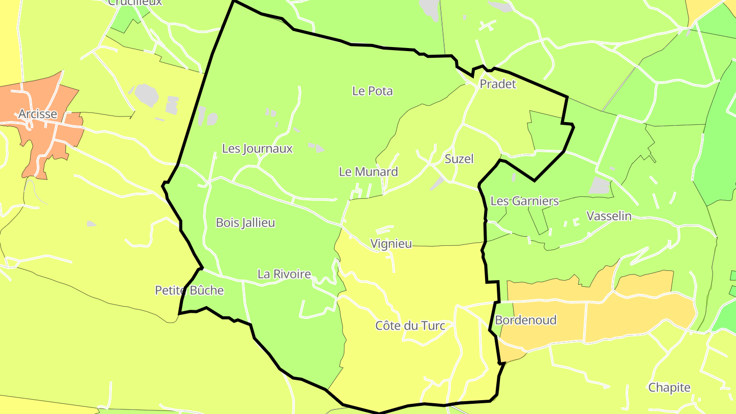 Carte des prix de l'immobilier Vignieu