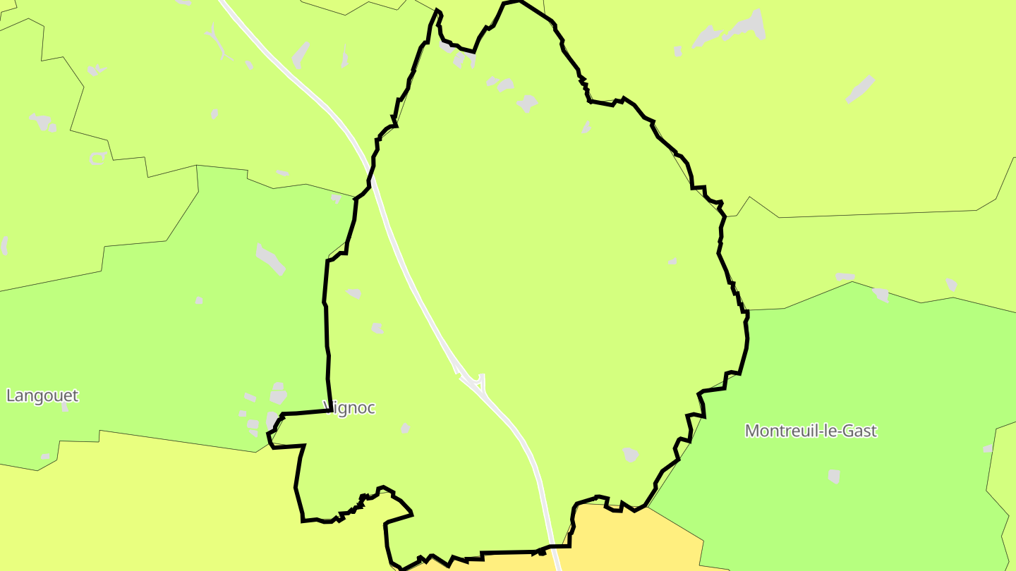 Carte des prix de l'immobilier Vignoc