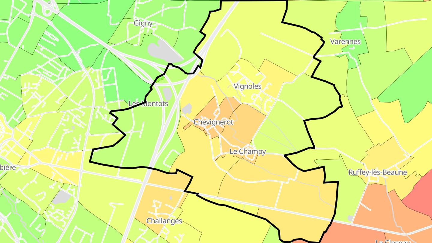 Carte des prix de l'immobilier Vignoles
