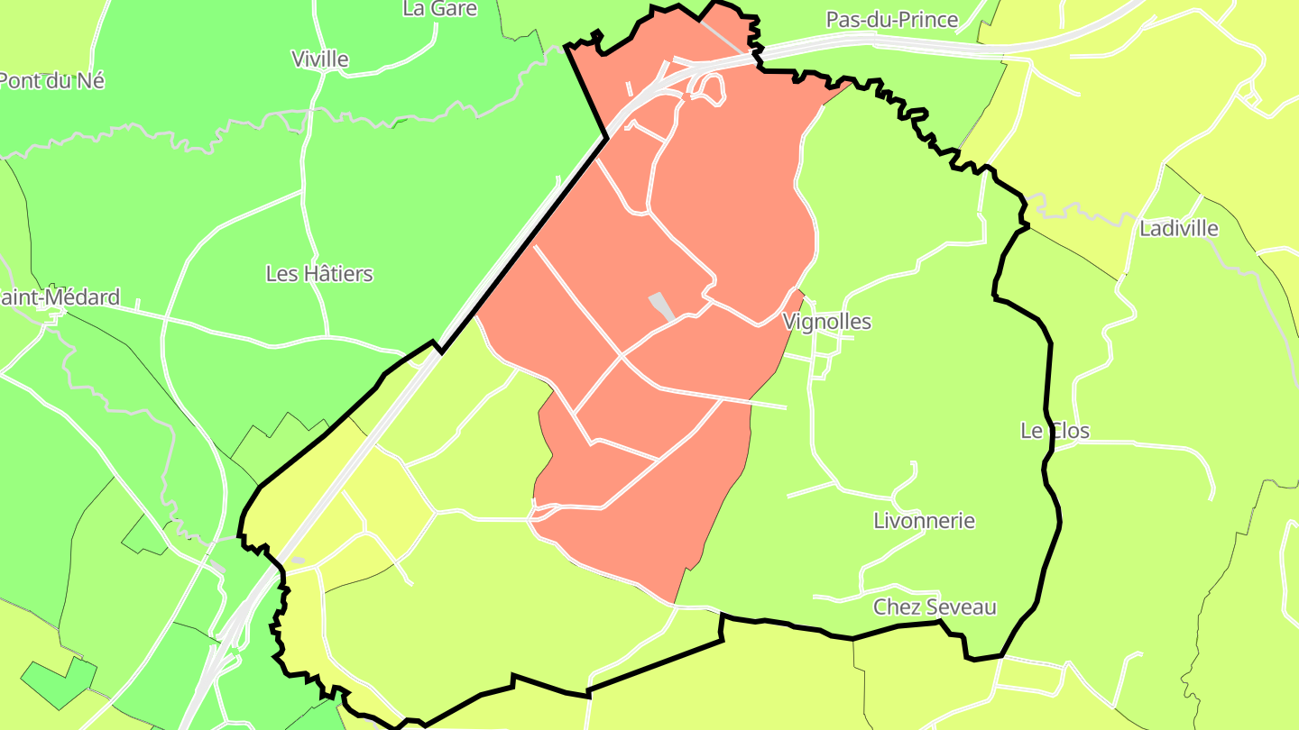 Carte des prix de l'immobilier Vignolles
