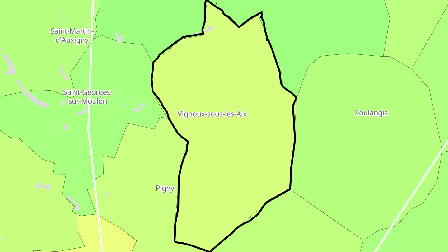 Carte des prix de l'immobilier Vignoux-sous-les-Aix