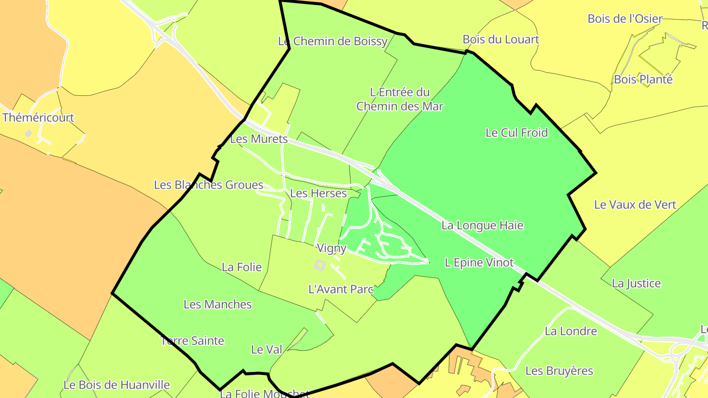 Carte des prix de l'immobilier Vigny
