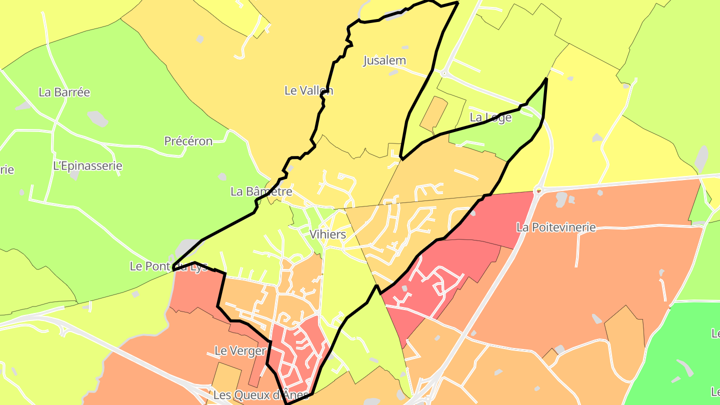 Carte des prix de l'immobilier Vihiers