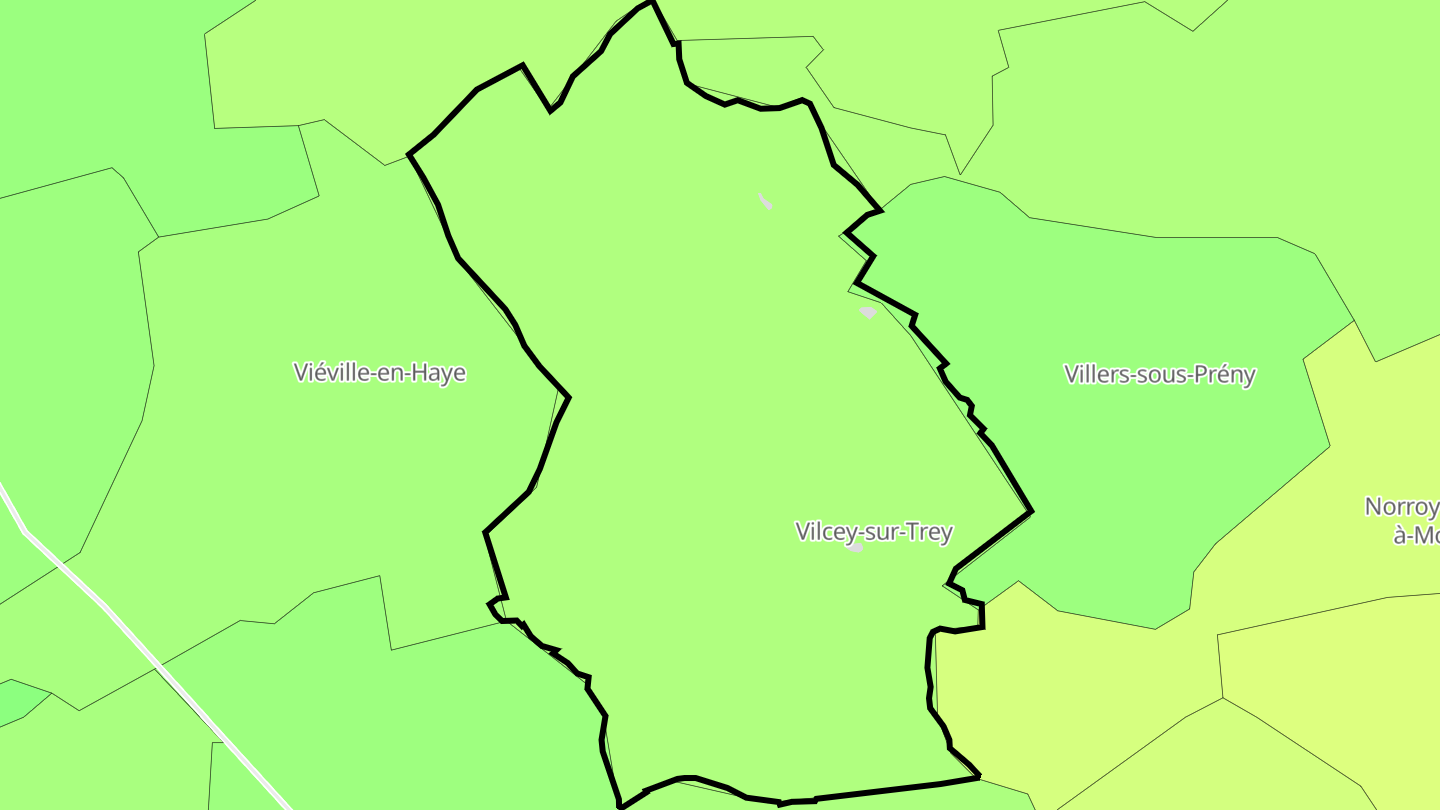 Carte des prix de l'immobilier Vilcey-sur-Trey