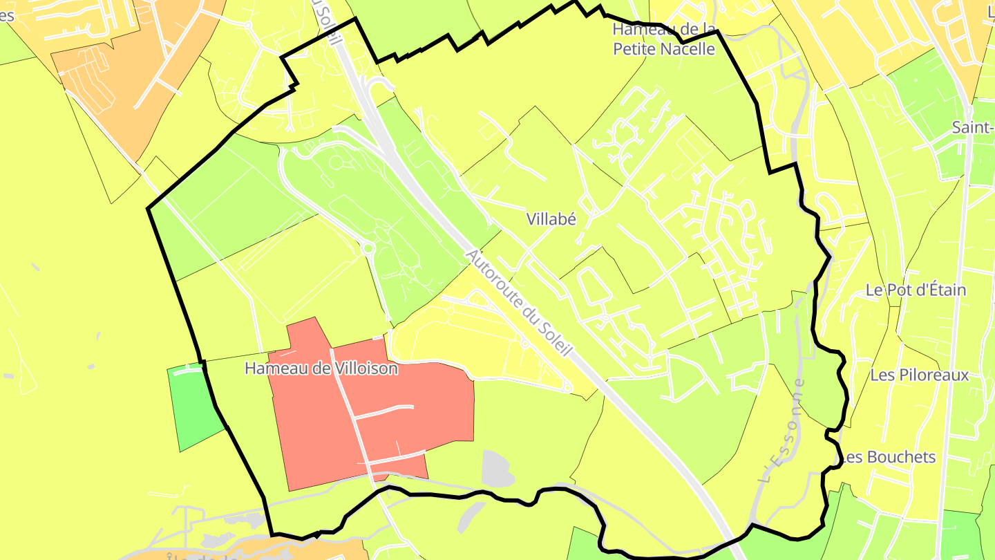 Carte des prix de l'immobilier Villabé