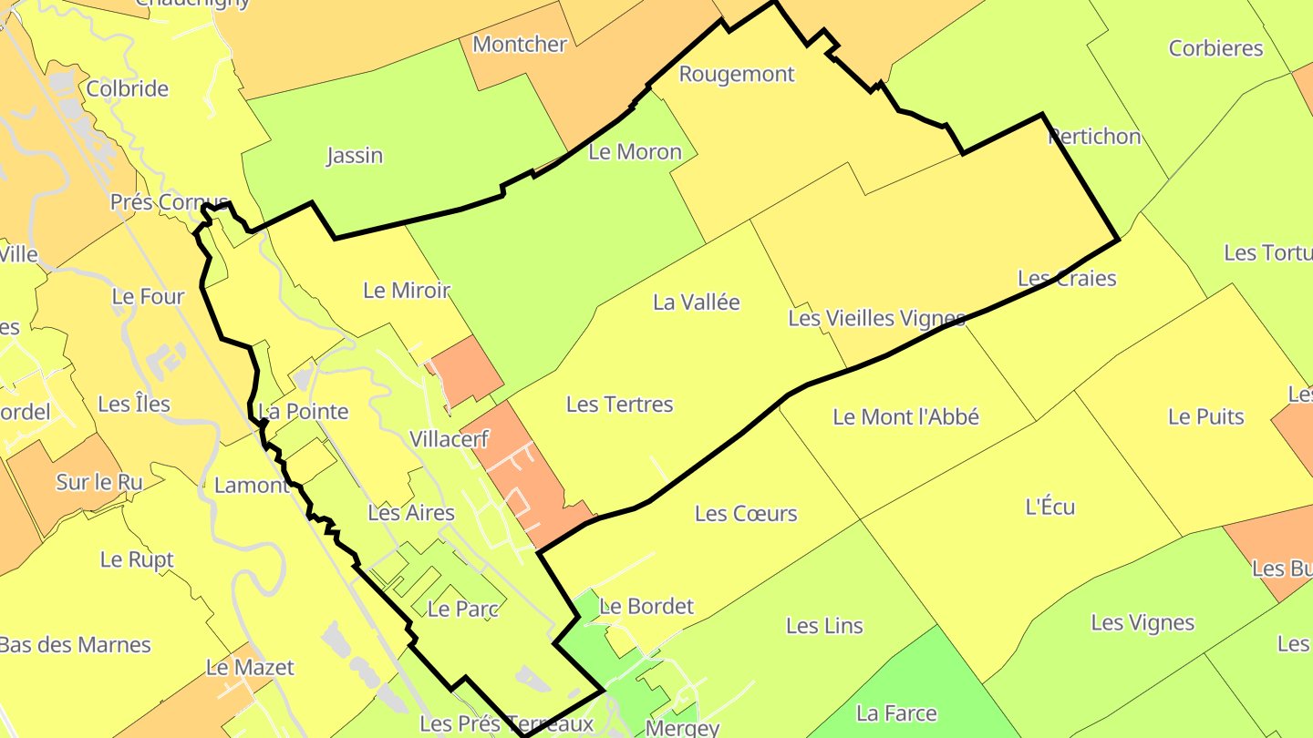 Carte des prix de l'immobilier Villacerf