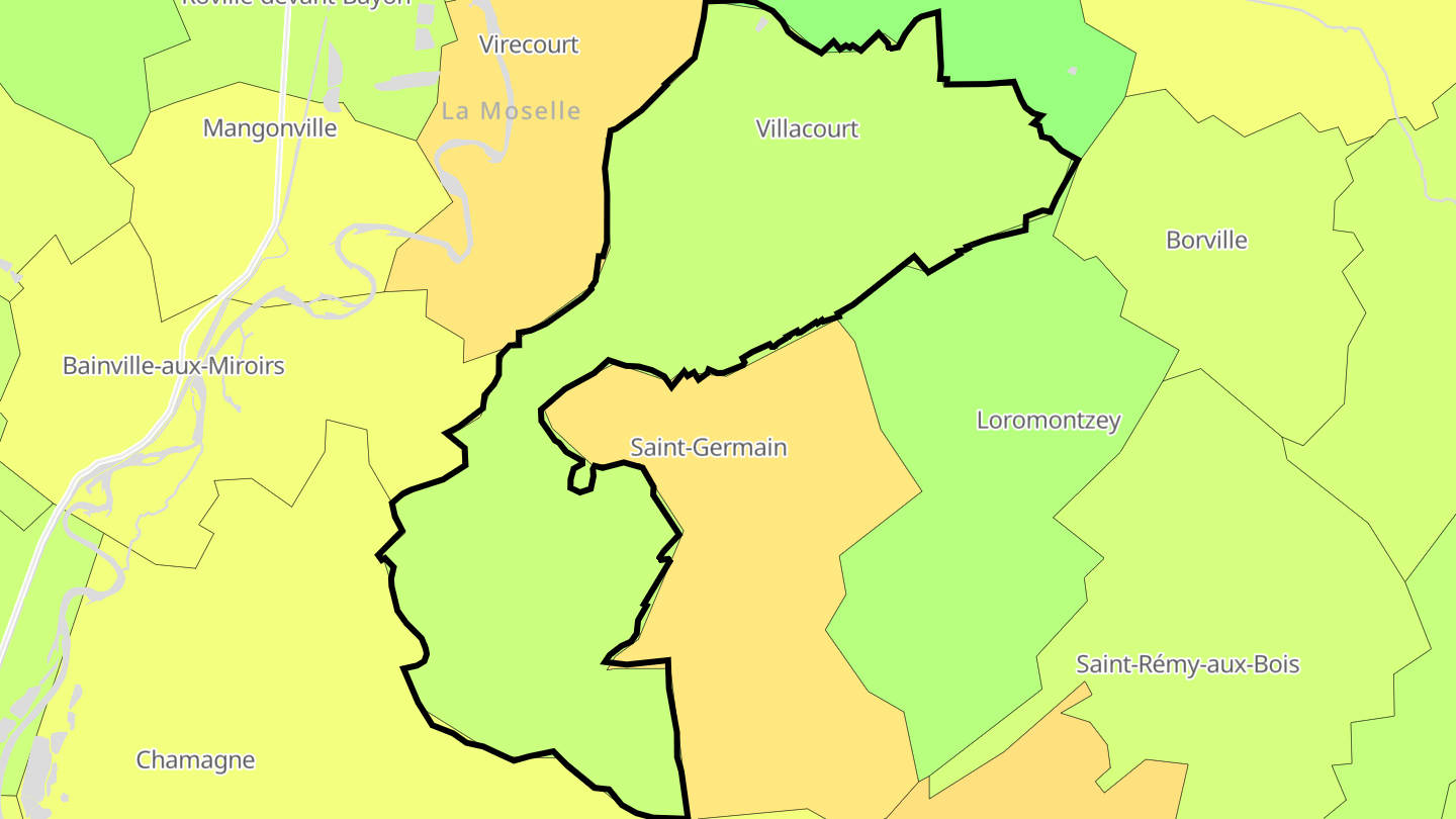 Carte des prix de l'immobilier Villacourt