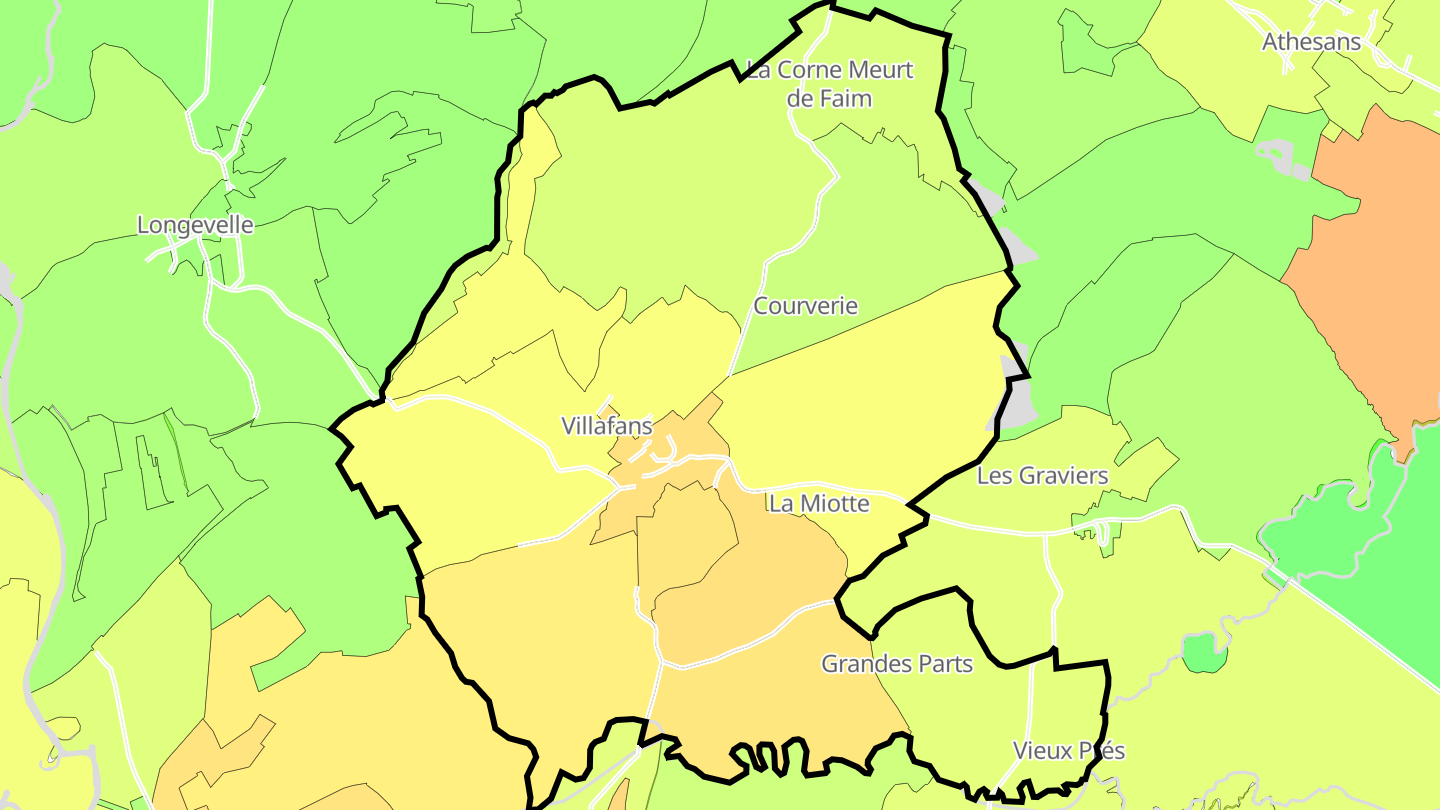 Carte des prix de l'immobilier Villafans