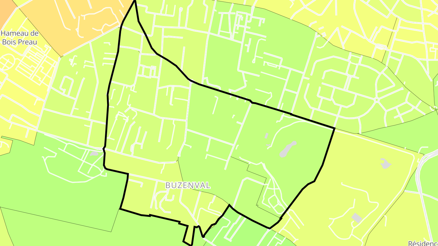 Carte des prix de l'immobilier Village Buzenval