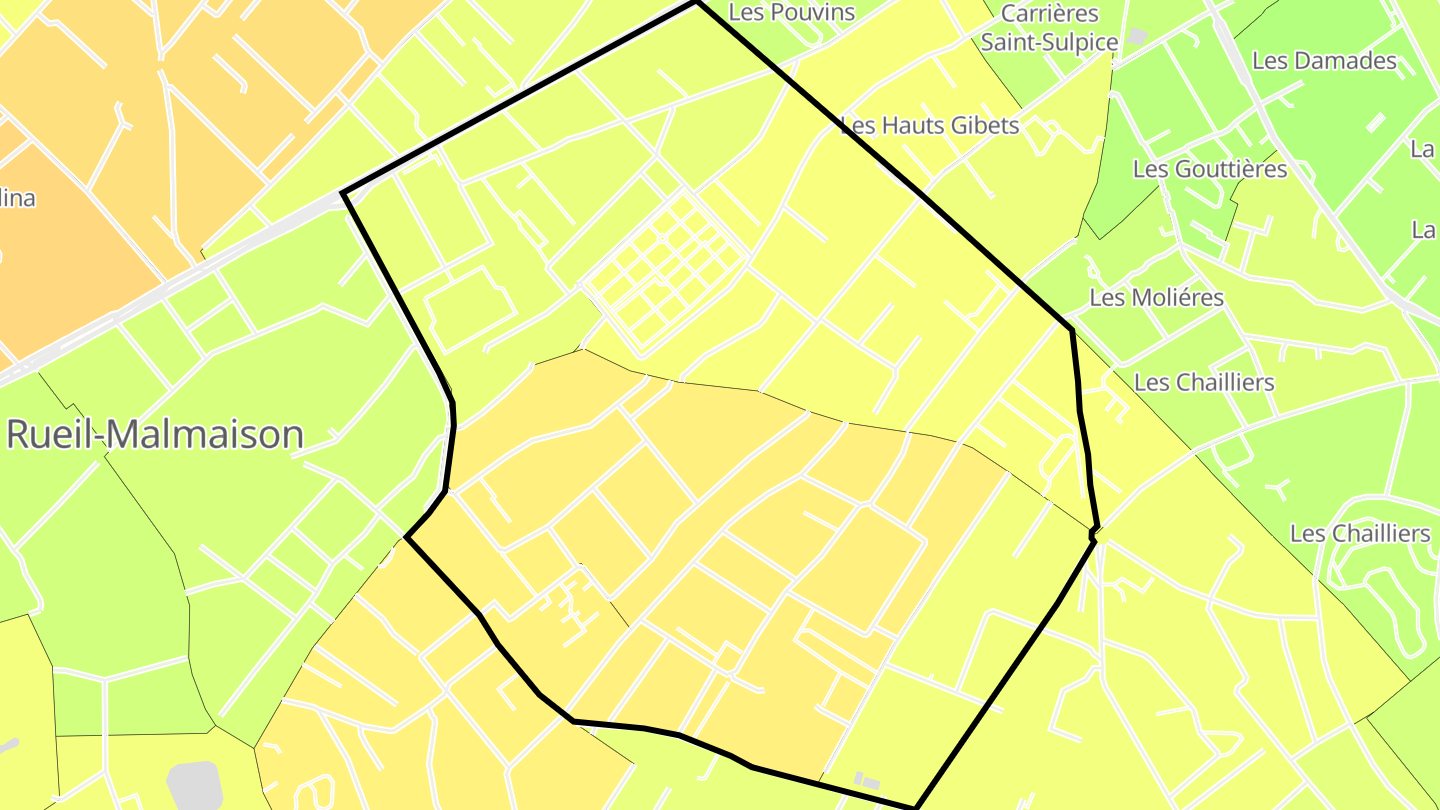 Carte des prix de l'immobilier Village Coteaux