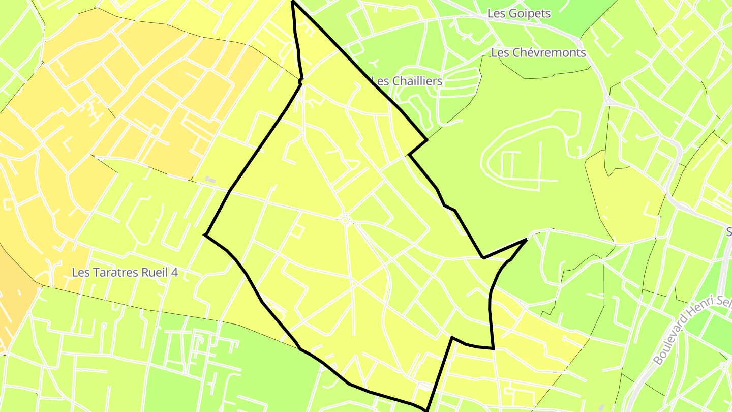 Carte des prix de l'immobilier Village Mont-Valérien